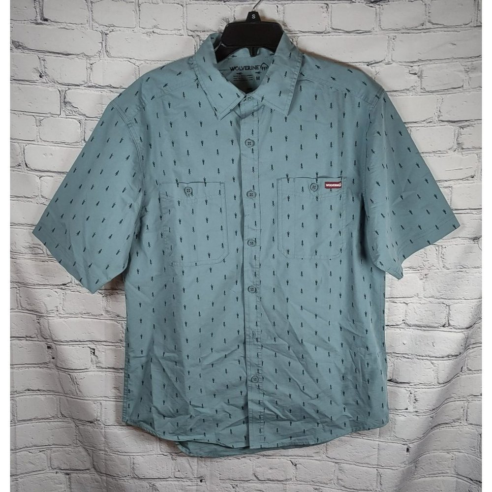 WOLVERINE Men's Fuse Short Sleeve Shirt Medium blue